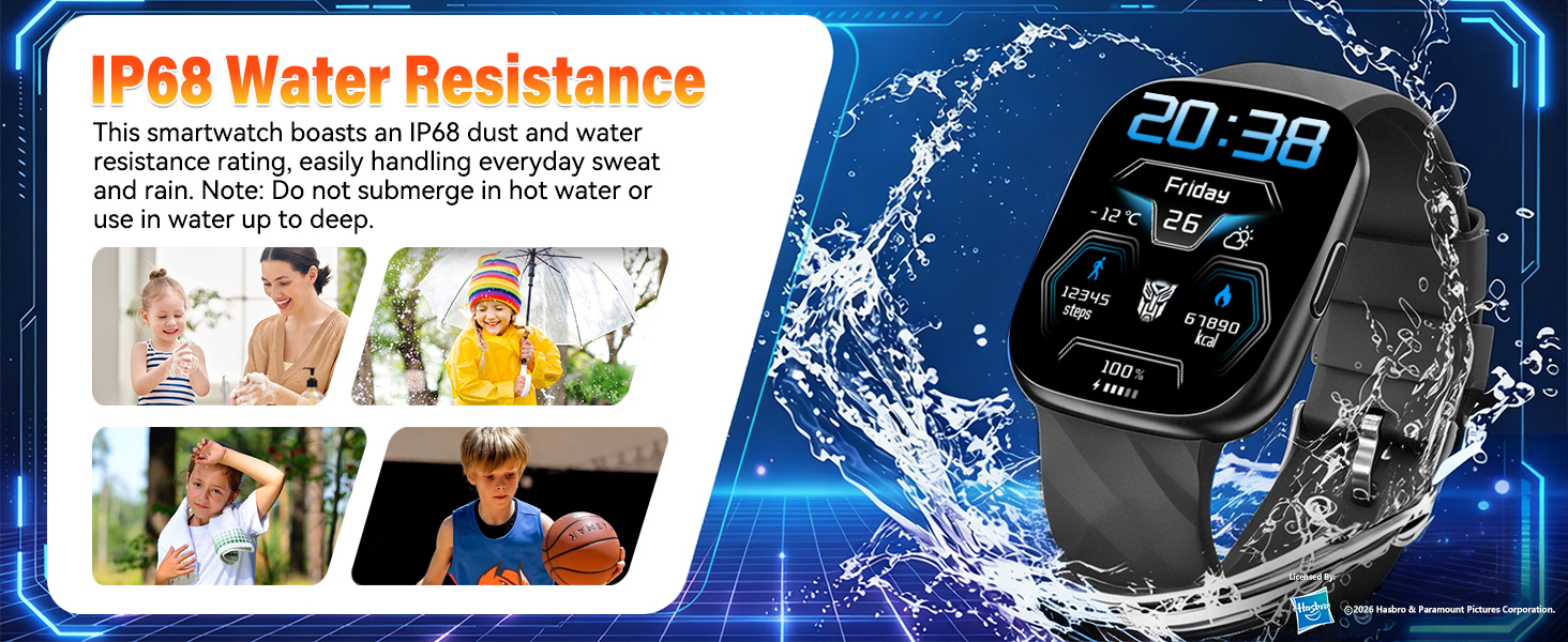 Transformers watch kids smartwatch boys girls gift fitness tracker heart rate