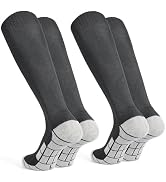 GRPSKCOS Black White Soccer Socks 2 Pairs Team Sports Athletic Football Baseball Long Socks for Y...