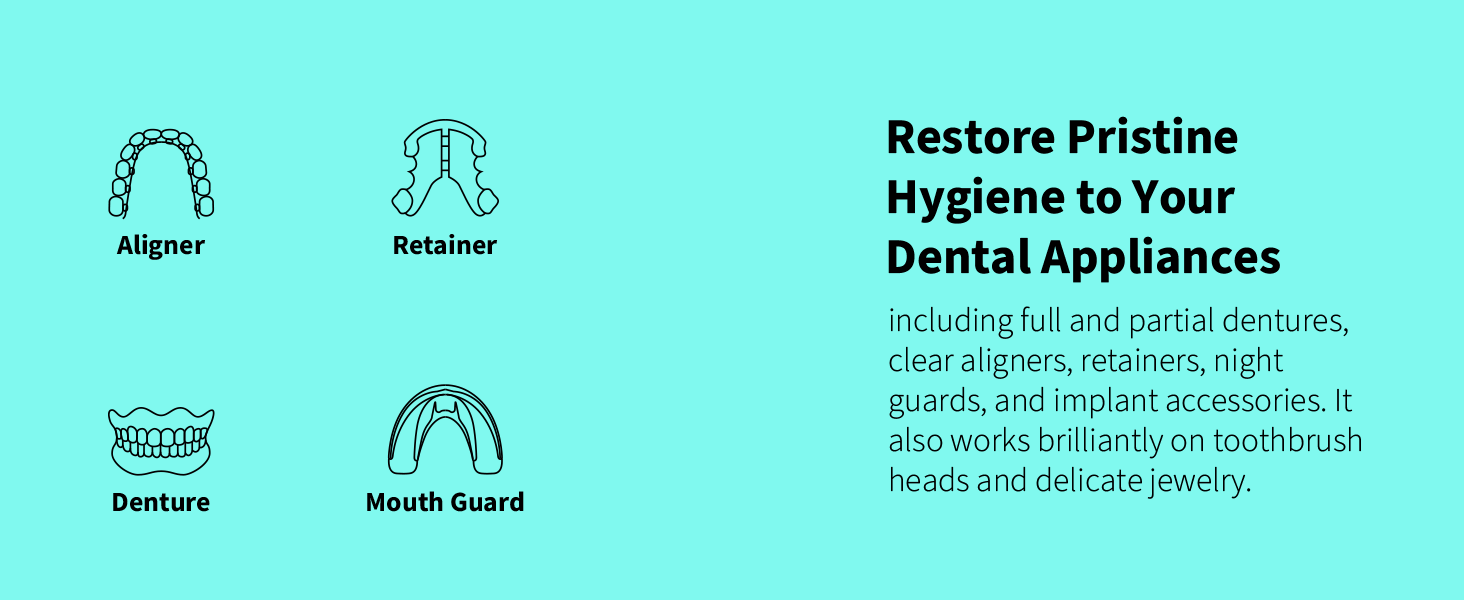 Shinchie electric retainer cleaner fits aligner denture mouth guard