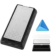 Double-sided Diamond Sharpening Stone,Knife Sharpening Stone with Extra Fine 1000/Coarse 600 Grit...