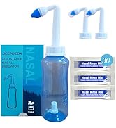 Deepdeem Neti Pot Sinus Rinse,Bottle Ergonomic BPA Free 300ml with 2 specialised Nasal wash nozzl...
