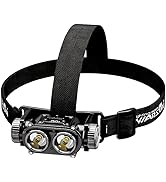 WARSUN Rechargeable Headlamp 1500 Lumens, Hands-Free LED Headlamp with Adjustable Angle, Motion S...