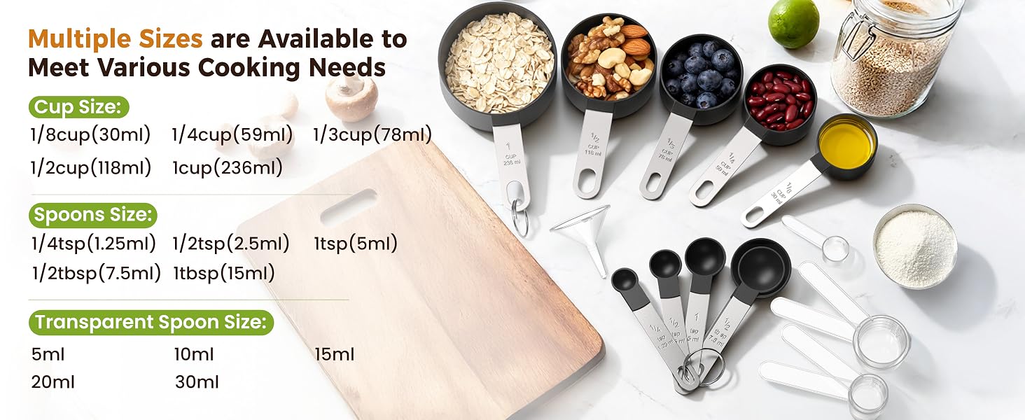 measuring cups and spoons set