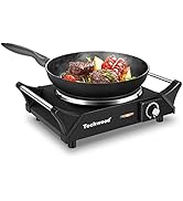 Hot Plate, Techwood Electric Stove for Cooking, 1500W Countertop Single Burner with Adjustable Te...