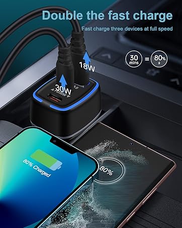 usb c car charger fast charge
