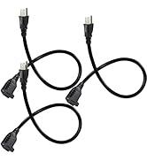SPARKING 1.5FT Short 3 Prong Extension Cord - Black Small Grounded Power Electrical Extension Cor...