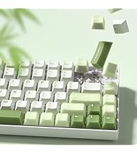 Womier Keyboard Keycaps Jelly, Clear White Key Caps 60 75 100 Percent 115 Keys, Transparent Custom C...