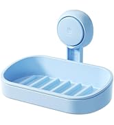 LEVERLOC Soap Dish Holder for Shower Suction Cup Wall Mounted Self Draining NO-Drilling Removable...