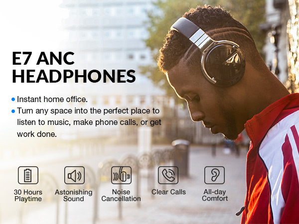 E7 Active Noise Cancelling Headphones