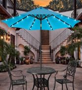 7.5ft/9ft solar LED lighted umbrella