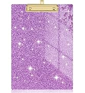 Rimilak Acrylic Clipboards, Glitter Clipboard with Low Profile Gold Clip, Designed for Classroom ...