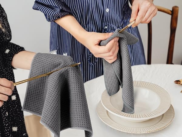 MR.SIGA Waffle Pattern Cleaning Cloths, 12.6 x12.6 inches, 6-Pack