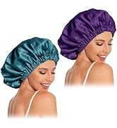 Satin Bonnet Silk Bonnet Hair Bonnet for Sleeping-Slouchy Beanie Hat Satin Sleep Cap for Women's ...