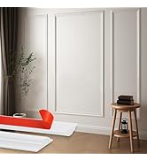 Wall Molding Kit Peel and Stick Ready-to-Assemble Wainscoting Panels Pre-Cut Wall Moulding Trim S...