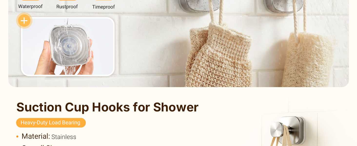 Suction Cup Hooks for Towel Robe Shower Bathroom Kitchen Glass Window Door