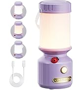 HOMY Ladybug Rechargeable Camping Lantern for Kids, 3-Color Dimmable LED, Tent Hook &amp; Handle, Sma...