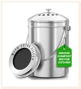 Utopia Kitchen Compost Bin for Kitchen Countertop - 1.3 Gallon Compost Bucket for Kitchen with Li...