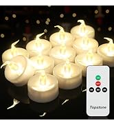 Topstone LED Tealight with 4/6/8 H Timer and Remote,Flameless Candle,Long Lasting Battery Operate...