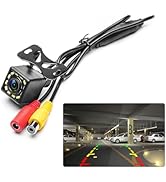 Car Backup Camera Rear View Camera 12-LED Night Vision Waterproof Reverse Camera 170° Wide View A...
