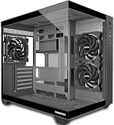 MUSETEX ATX PC Case, 3 x 120mm Fans Pre-Installed, 360MM RAD Support, 270° Full View Tempered Gla...