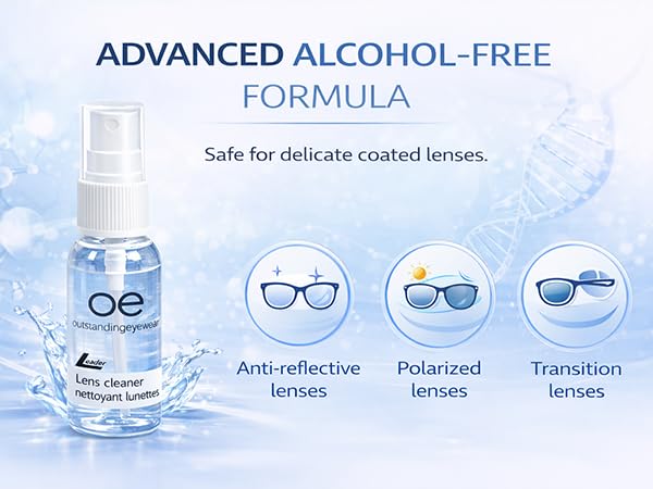 Outstanding Eyewear alcohol-free lens cleaner for glasses, sunglasses, and screens