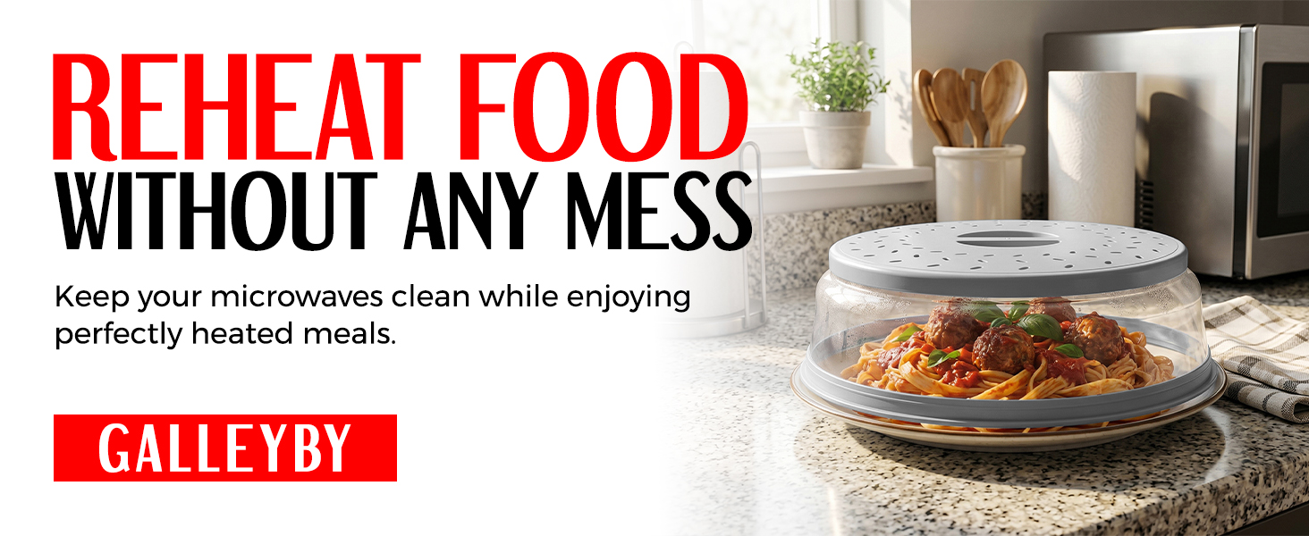 Reheat Food Without Any mess with Galleyby Microwave Splatter Cover