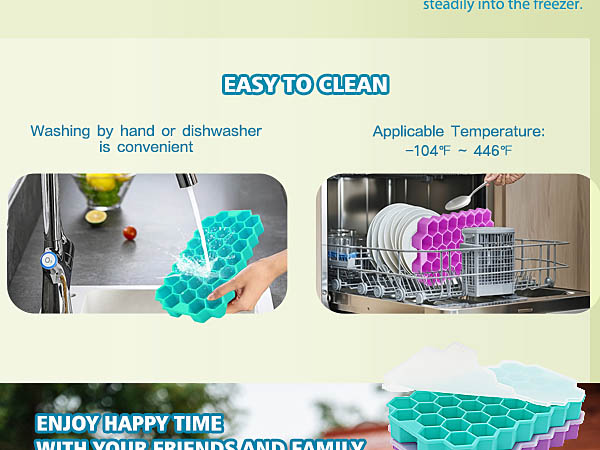 2 Pack Ice Cube Tray with Lid