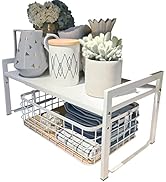 Urhomey plus Expandable Shelf Organizer 16~26" Adjustable Kitchen Counter Shelf Rack 10.6" Deep 3...