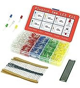 5mm Diffused LED Diode Assortment Kit - Pack of Assorted Color LEDs and Resistors (600 pcs) - Red...