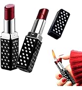 Cute Lipstick Lighter, 2 Pack Soft Flame Refillable Butane Lighter with Flame Adjustment Tool, Un...