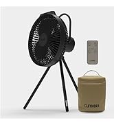 Claymore V1040 Black Rechargeable Portable Fan – 10,400mAh Power Bank Function Remote Control 4-S...