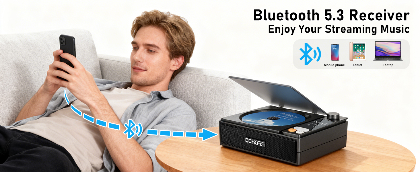 Portable CD Player Bluetooth with Speakers