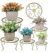 HAINARverS 5-Pack Metal Plant Stands for Indoor Outdoor,Heavy Duty Rustproof Iron Corner Flower P...
