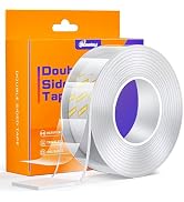 Upgraded Double Sided Tape Heavy Duty,Extra Large Nano Double Sided Adhesive Mounting Tape,Clear ...