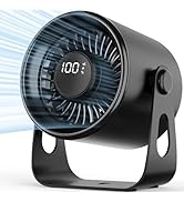 Biswitif Quiet Small Desk Fan: 4000mAh Battery Operated, 100 Speeds Travel Camping Personal AC Ta...