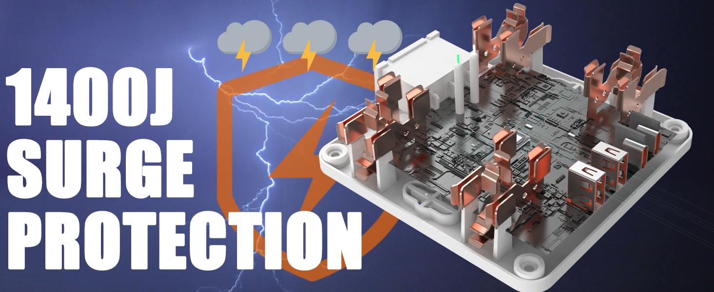 2 Prong Power Strip 2 Prong to 3 Prong Outlet Adapter surge protector