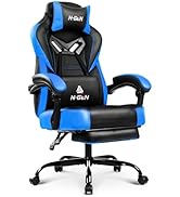 N-GEN GAMING Video Gaming Chair Big and Tall Office Computer Desk Chairs with Ergonomic Lumbar Su...