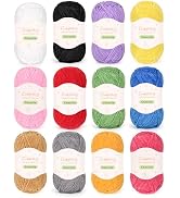 Coopay Skinny Chenille Yarn for Crocheting and Knitting, 12 Pack of 50g/1.76oz-1764yd Total, Soft...