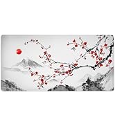 AQQA Extended Gaming Mouse Pad Cherry Blossoms Japanese XXXXL Full Desk Mousepad 48