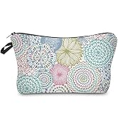 Deanfun Cosmetic Bag for Women, Mandala Flowers Waterproof Makeup Bags Roomy Toiletry Pouch Trave...