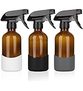 HOMBYS 8 oz Spray Bottle 3 PCS Amber Boston Bottle