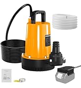 Pool Cover Pump for Dewalt 20V Max Battery (No Battery), 750GPH Submersible Sump Pump with Check ...