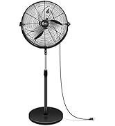 Simple Deluxe 20 Inch Pedestal Standing Fan, High Velocity, Heavy Duty Metal For Industrial, Comm...