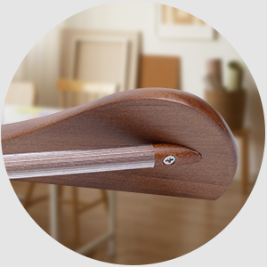 wooden hangers with pant bar