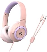 INFURTURE CH2 Kids USB C/3.5mm Headphone for Children Boys Girls, Volume Limit 94dB, On Ear Headp...