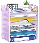 ReePlan 7 Tier Paper Organizer - Mesh Desktop File Holder with Handles for Office School Desk, Bl...