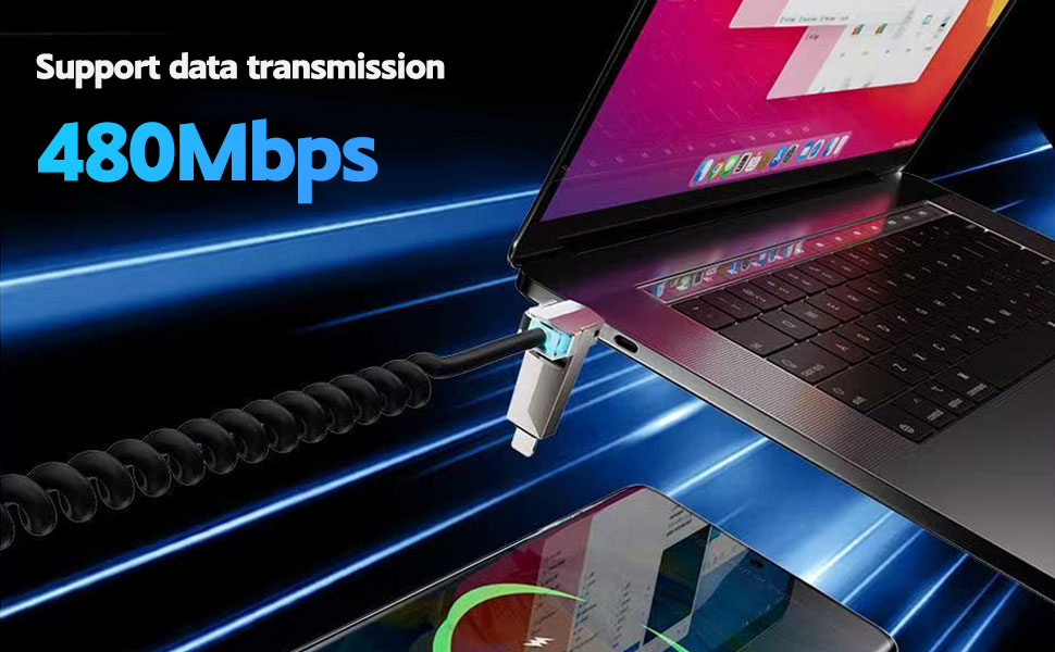 4 in 1 Spring Fast Charging Cable