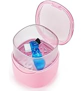 EZEELAI Partial Denture Case Leak Proof with Strainer Basket and Brush, Waterproof Denture Cup Re...