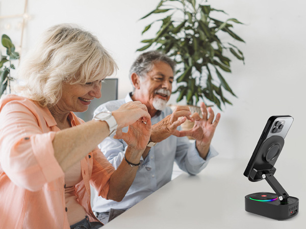 Cell Phone Stand with Wireless Bluetooth Speaker