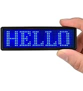 LED Name Tag, Rechargeable Wireless Bluetooth LED Name Badge Reuseable Price Tag 44x11 Pixels Dig...